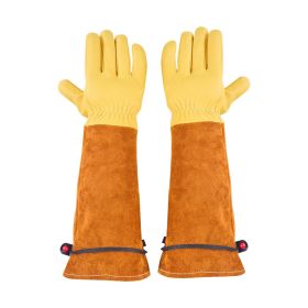 Gardening Gloves Thorn Proof Long Leather Rose Pruning Gloves for Men & Women