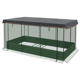 Outsunny Plant Protection Shade & Cage Raised Bed for Flowers & Vegetables, Green