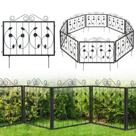 Decorative Garden Fence with 8 Panels Animal Barrier