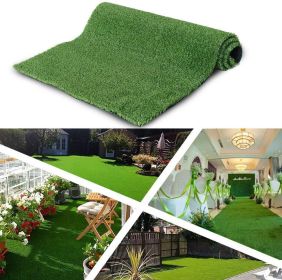 Artificial Grass Turf -6ft x 10ft (60 Sq. Ft)0.8"Indoor/Outdoor Synthetic Fake Grass,with rubber backing & drainage holes.for Garden yard