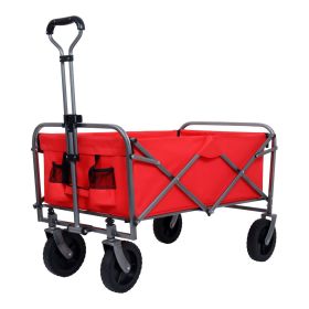 Collapsible Wagon Cart Foldable,Wagons Carts Foldable with Wheels with Drink Holders,for Shopping,Garden,Sports,Groceries,Apartment,Camping,Outdo