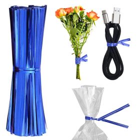 Blue Metallic Twist Ties for Bags 4 Inch. 1000 Pack of Aluminum Foil Christmas Twist Ties for Treat Bags. Reusable Bread Ties. Flexible Metallic