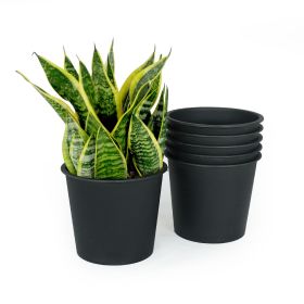 5" Round Nursery Plant Pot - Garden Plastic Pots with Drainage (5-Pack)