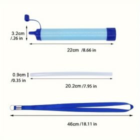 Personal Water Filter For Hiking, RV Camping, Travel, And Emergency Preparedness (Option: Blue)