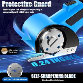 Cordless Electric Scissors, USB Rechargeable Electric Box Cutter With Safety Lock, Fabric Scissors, Electric Rotary Scissors For Cardboard Carpet (Option: Blue)