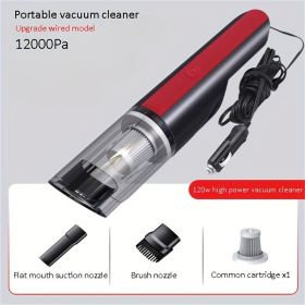 Wired Silver And Red Car Vacuum Cleaner Car With Strong Suction Handheld Vacuum Cleaner Small Mini Rechargeable Home Vacuum Cleaner (Option: Red)