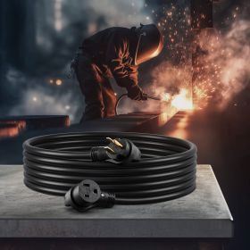 30A Generator Extension Cord 50 Ft 250V NEMA 6-50P To 6-50R 7500W Power Cable (Option: Black)