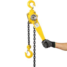 Lever Chain Hoist 3 4 Ton 1650LBS Capacity 10 FT Chain Come Along With Heavy Duty Hooks Ratchet Lever Chain Block Hoist Lift Puller (Option: Yellow)