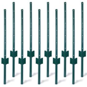 Fence Posts 3Feet - 10Pack, Heavy Duty Metal Fence Post With U-Channel, Steel Fence U-Post For Holding Garden Wire Fence, Corner Anchor Posts Etc (Option: 3Feet-5Pack)