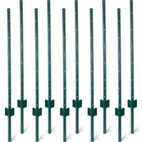 Fence Posts 3Feet - 10Pack, Heavy Duty Metal Fence Post With U-Channel, Steel Fence U-Post For Holding Garden Wire Fence, Corner Anchor Posts Etc (Option: 4Feet-5Pack)