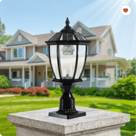 20  Black Solar Powered LED Outdoor Lantern, Vintage Garden Light With Elegant Glass Design For Pathways, Yards, And Patios 1-Pack (Option: Black)