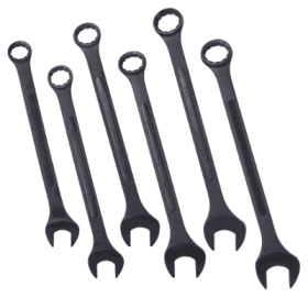 Jumbo Combination Wrench Set Extra Large, SAE, 6-piece,   To 2 Black Oxide, With Pouch (Color: Black)