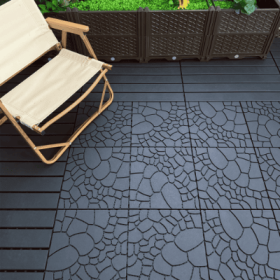 Plastic Interlocking Deck Tiles,44 Pack Patio Deck Tiles,12x12 Square Waterproof Outdoor All Weather Use, Outdoor And Indoor Patio Decking Tiles (Option: Style5)