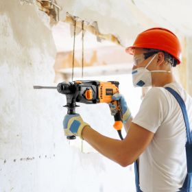 Rotary Hammer Drill Corded Drills 1' 4 Modes SDS-Plus Chipping Hammers (Option: Yellow)