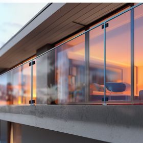 Glass Clamp, 40 PCS Square Glass Railing Bracket For 0.31 '-0.47 ' Tempered Glass, 304 Stainless Steel Glass Mounting Clamp, Glass Shelf Bracket (Option: Black)