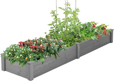 Over Ground Raised Garden Bed 96x28x10'', Large Long Planter Box for Outdoor, Tool-Free Assembly (Color: as Pic)