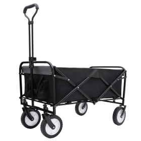 Collapsible Foldable Wagon Cart with strapping system Beach Wagon Utility Cart Utility Wagon Grocery Cart for for Camping Shopping Sports Gardein (Color: as Pic)