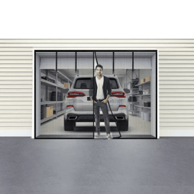 Magnetic Garage Door Screen Single-Car Garage Screen Mesh Fiberglass Garage Net With Magnetic Closure 4 Buckle Straps For One Cars (Option: 8x7FT)