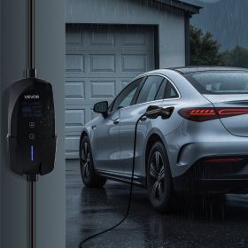 Level 2 EV Charger Portable Charger 40A 240V NEMA 14-50P With 25 Ft Cable (Option: Black)