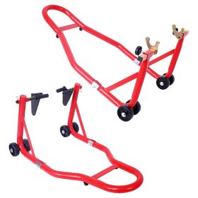 Motorcycle Stand 1000LB Sport Bike Front And Rear Wheel Lift Swingarm Paddock Stands Black U   Red (Option: Red)