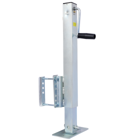 Heavy Duty Trailer Jack, Fixed Mount Jack W Drop Leg, 28.6 In. Of Lift, Max Load 2,500 Lbs (Option: Silver)